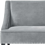 45" Gray and Brown Modern Velvet Upholstered Bench with Back 16 45" Gray and Brown Modern Velvet Upholstered Bench with Back