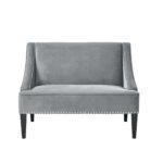 45" Gray and Brown Modern Velvet Upholstered Bench with Back 10 45" Gray and Brown Modern Velvet Upholstered Bench with Back