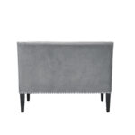 45" Gray and Brown Modern Velvet Upholstered Bench with Back 13 45" Gray and Brown Modern Velvet Upholstered Bench with Back