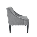 45" Gray and Brown Modern Velvet Upholstered Bench with Back 14 45" Gray and Brown Modern Velvet Upholstered Bench with Back
