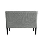 45" Light Gray and Black Upholstered Bench with Backrest