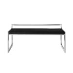 48" Black and Silver Velvet Upholstered Entryway Bench 7 48" Black and Silver Velvet Upholstered Entryway Bench