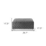 40" Gray and Silver Velvet Upholstered Bench with Metal Frame 13 40" Gray and Silver Velvet Upholstered Bench with Metal Frame