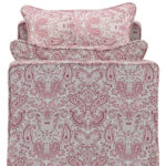 53" Red and Ivory Paisley Upholstered Linen Bench with Pillows 13 53" Red and Ivory Paisley Upholstered Linen Bench with Pillows