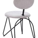 Modern Gray Dining Chair with Steel Frame and Teddy Fabric (Set of 2) 12 Modern Gray Dining Chair with Steel Frame and Teddy Fabric (Set of 2)