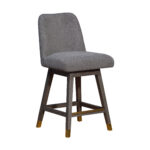 26-Inch Gray Solid Wood Swivel Bar Stool With Back 11 26-Inch Gray Solid Wood Swivel Bar Stool With Back