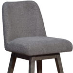 26-Inch Gray Solid Wood Swivel Bar Stool With Back 18 26-Inch Gray Solid Wood Swivel Bar Stool With Back