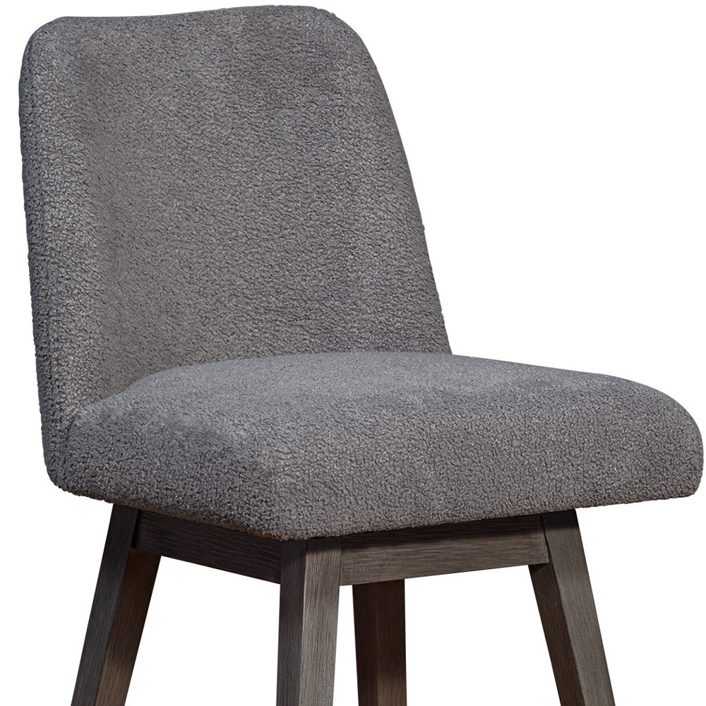 26-Inch Gray Solid Wood Swivel Bar Stool With Back 9 26-Inch Gray Solid Wood Swivel Bar Stool With Back - Image 9