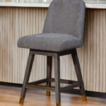 26-Inch Gray Solid Wood Swivel Bar Stool With Back 10 26-Inch Gray Solid Wood Swivel Bar Stool With Back