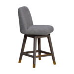 26-Inch Gray Solid Wood Swivel Bar Stool With Back 12 26-Inch Gray Solid Wood Swivel Bar Stool With Back