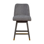 26-Inch Gray Solid Wood Swivel Bar Stool With Back 13 26-Inch Gray Solid Wood Swivel Bar Stool With Back