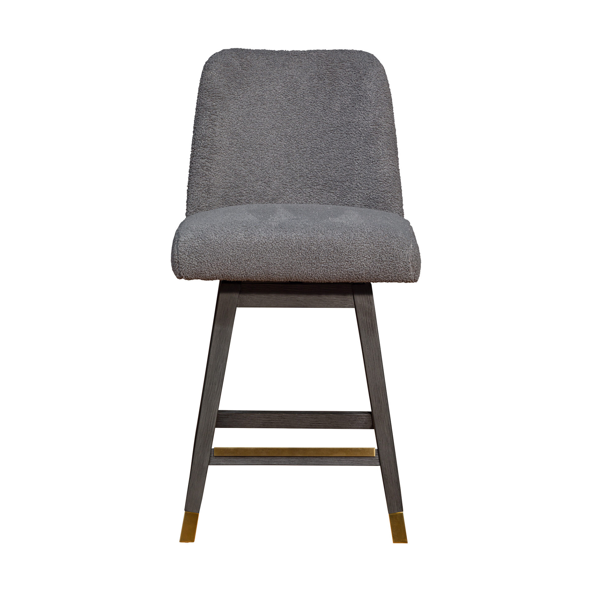 26-Inch Gray Solid Wood Swivel Bar Stool With Back 4 26-Inch Gray Solid Wood Swivel Bar Stool With Back - Image 4