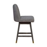 26-Inch Gray Solid Wood Swivel Bar Stool With Back 14 26-Inch Gray Solid Wood Swivel Bar Stool With Back