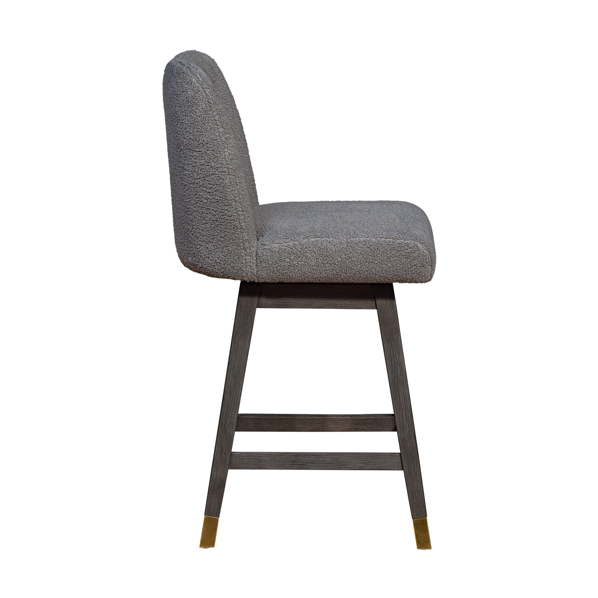 26-Inch Gray Solid Wood Swivel Bar Stool With Back 5 26-Inch Gray Solid Wood Swivel Bar Stool With Back - Image 5