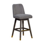 30 Inch Gray Solid Wood Swivel Bar Stool with Backrest 9 30 Inch Gray Solid Wood Swivel Bar Stool with Backrest