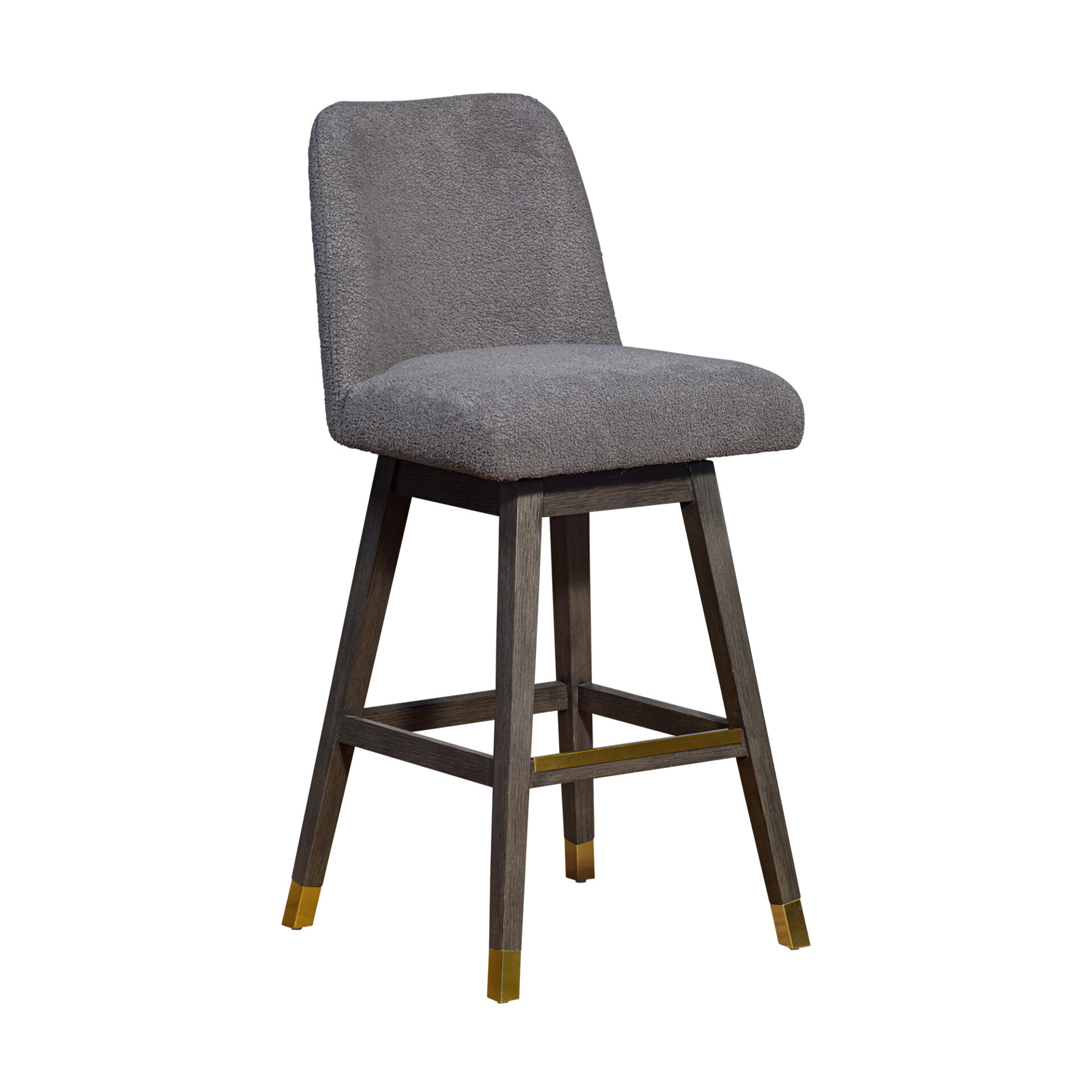 30 Inch Gray Solid Wood Swivel Bar Stool with Backrest 1 30 Inch Gray Solid Wood Swivel Bar Stool with Backrest