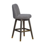 30 Inch Gray Solid Wood Swivel Bar Stool with Backrest 10 30 Inch Gray Solid Wood Swivel Bar Stool with Backrest