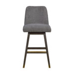 30 Inch Gray Solid Wood Swivel Bar Stool with Backrest 11 30 Inch Gray Solid Wood Swivel Bar Stool with Backrest