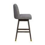 30 Inch Gray Solid Wood Swivel Bar Stool with Backrest 12 30 Inch Gray Solid Wood Swivel Bar Stool with Backrest