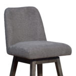 30 Inch Gray Solid Wood Swivel Bar Stool with Backrest 14 30 Inch Gray Solid Wood Swivel Bar Stool with Backrest