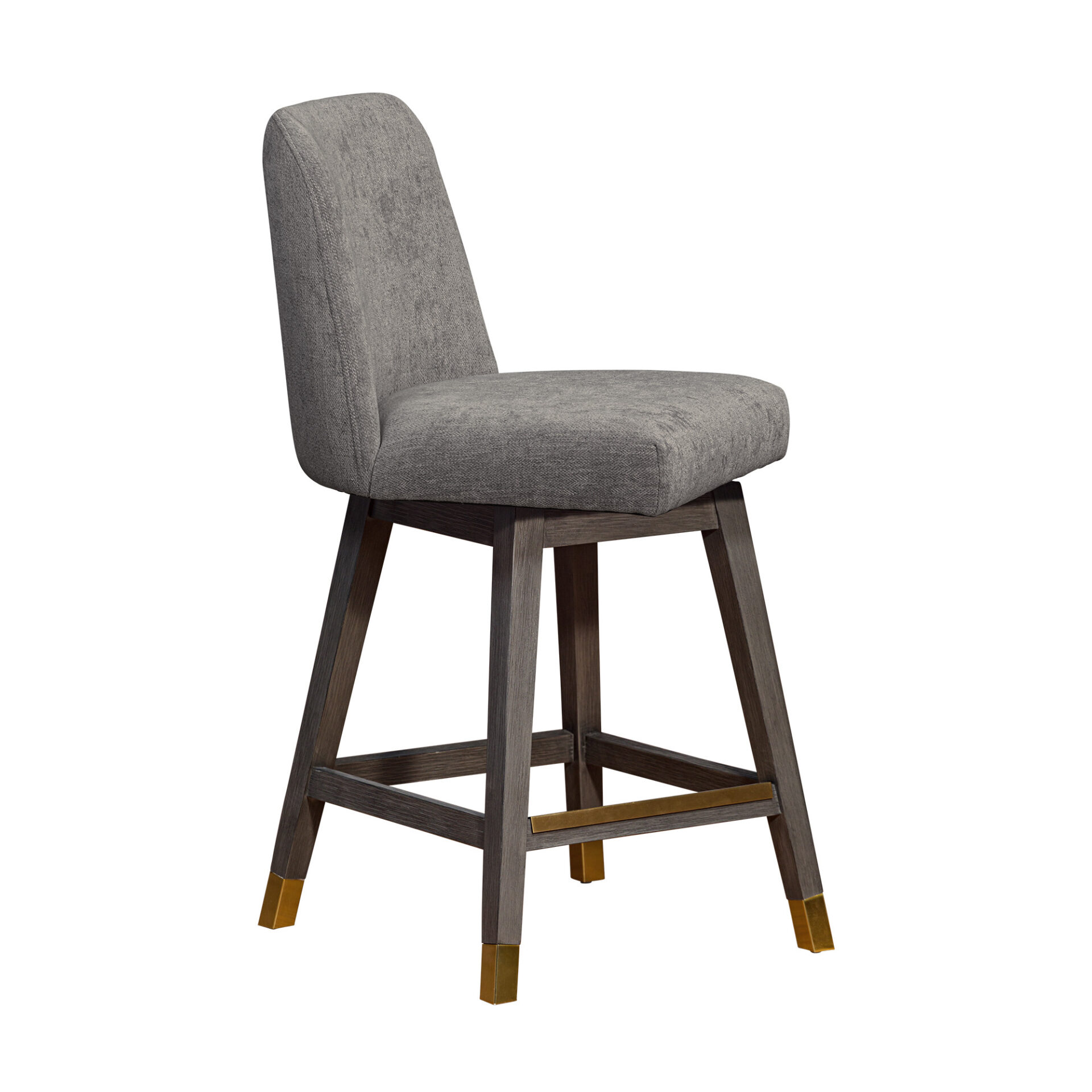 26 Inch Taupe Gray Wood Swivel Counter Height Bar Stool 2 26 Inch Taupe Gray Wood Swivel Counter Height Bar Stool - Image 2