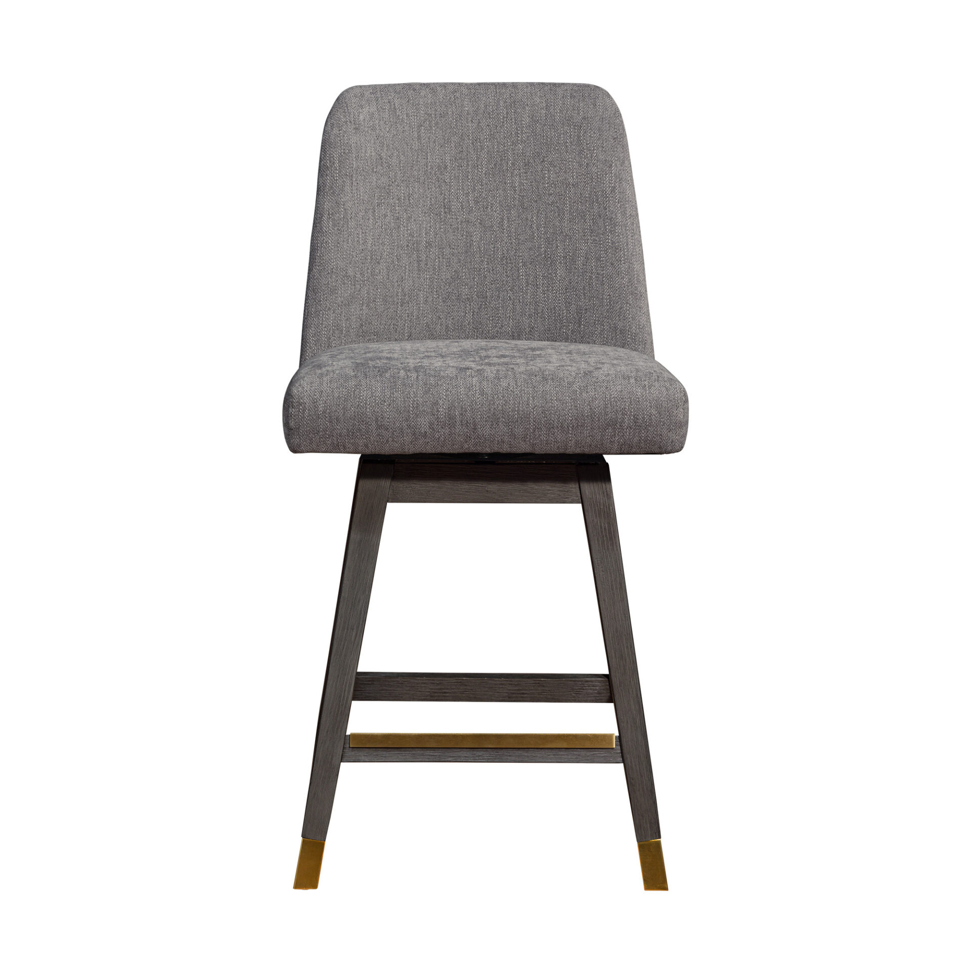 26 Inch Taupe Gray Wood Swivel Counter Height Bar Stool 3 26 Inch Taupe Gray Wood Swivel Counter Height Bar Stool - Image 3