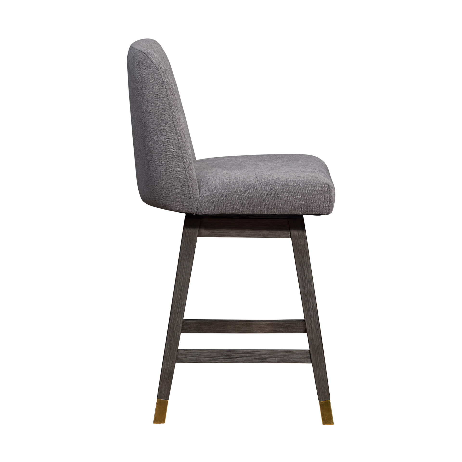 26 Inch Taupe Gray Wood Swivel Counter Height Bar Stool 4 26 Inch Taupe Gray Wood Swivel Counter Height Bar Stool - Image 4