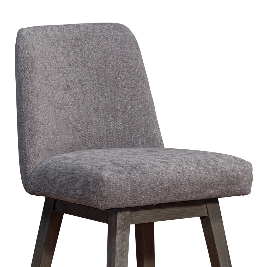 26 Inch Taupe Gray Wood Swivel Counter Height Bar Stool 6 26 Inch Taupe Gray Wood Swivel Counter Height Bar Stool - Image 6