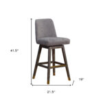 30-Inch Gray and Brown Swivel Bar Stool with Footrest 18 30-Inch Gray and Brown Swivel Bar Stool with Footrest