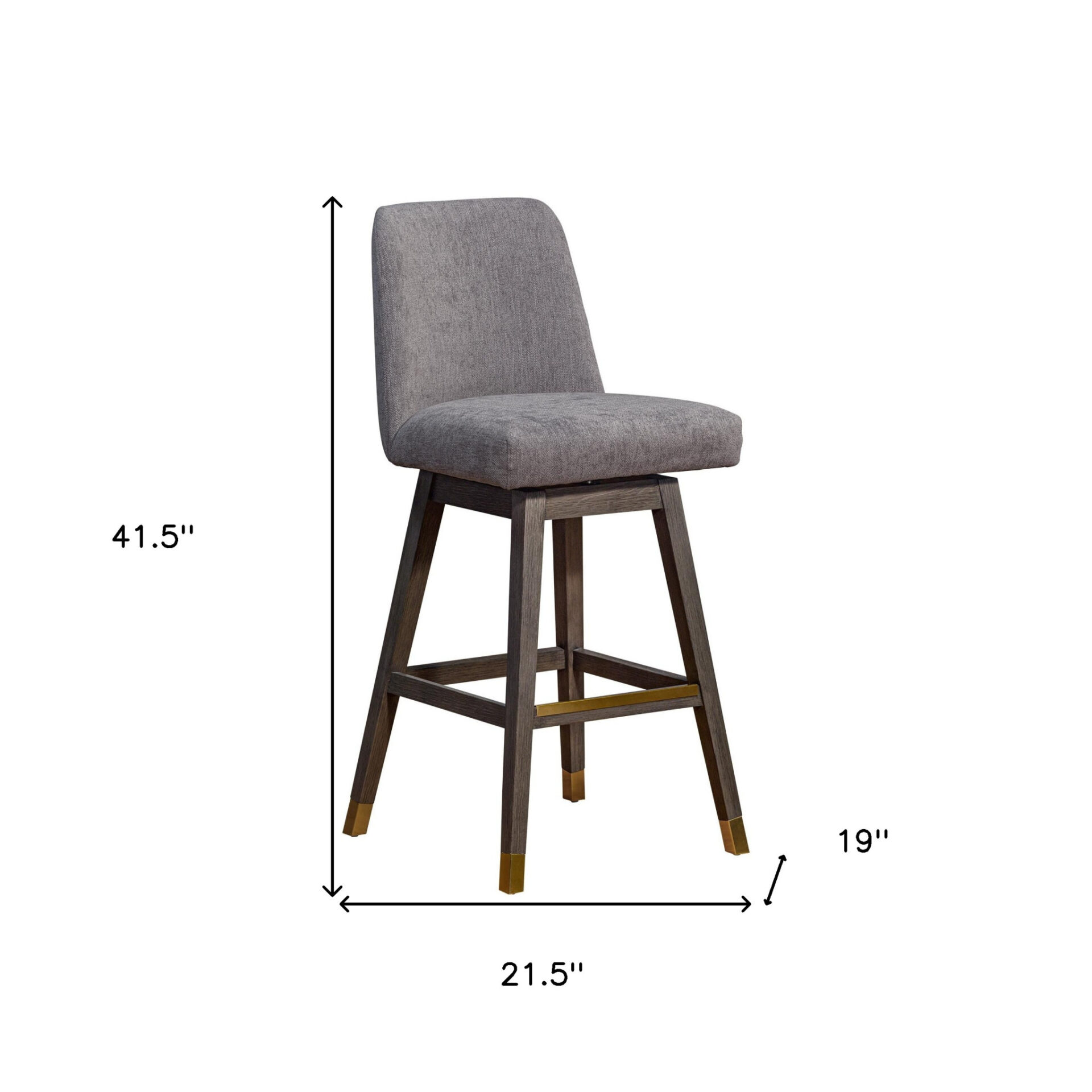 30-Inch Gray and Brown Swivel Bar Stool with Footrest 9 30-Inch Gray and Brown Swivel Bar Stool with Footrest - Image 9