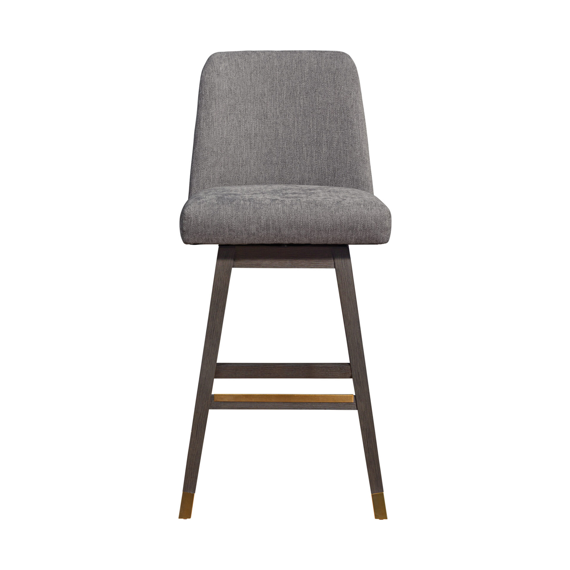 30-Inch Gray and Brown Swivel Bar Stool with Footrest 4 30-Inch Gray and Brown Swivel Bar Stool with Footrest - Image 4