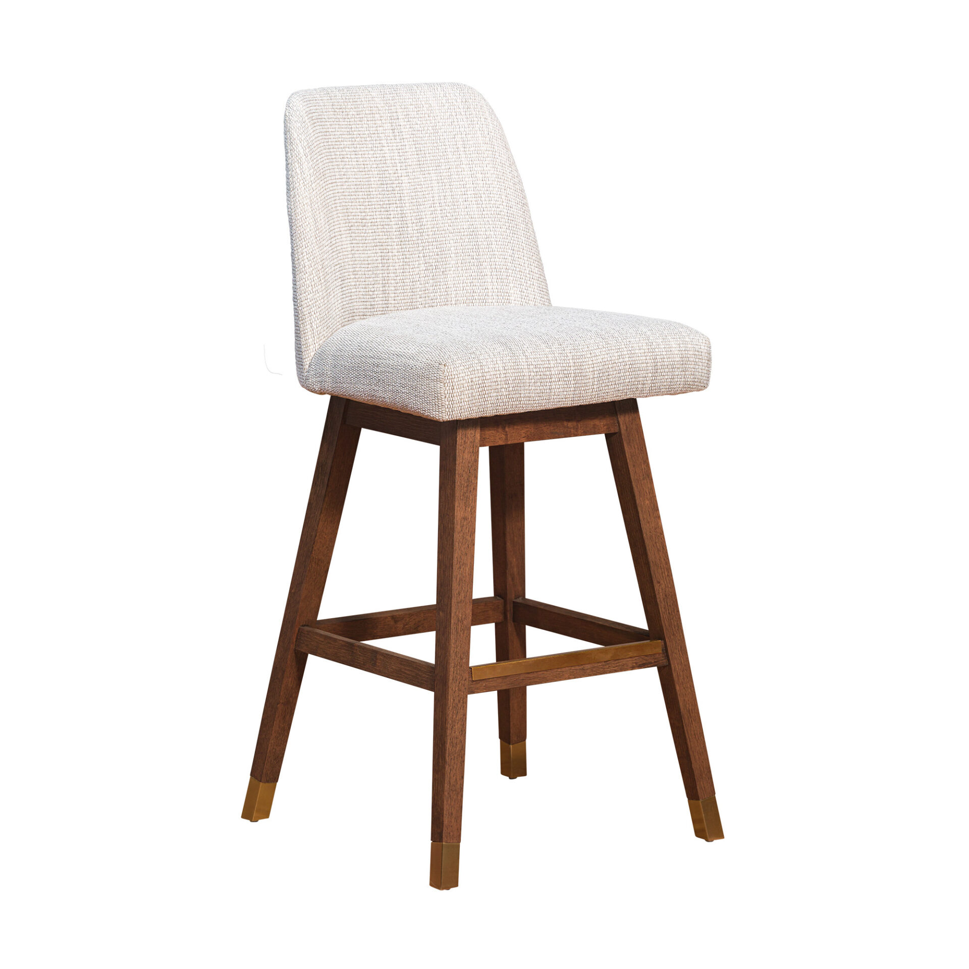 41.5-Inch Beige and Brown Wood Swivel Bar Stool 1 41.5-Inch Beige and Brown Wood Swivel Bar Stool