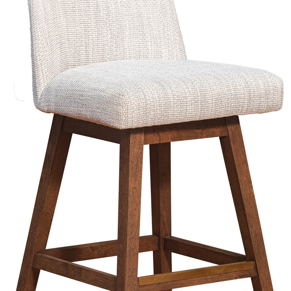 41.5-Inch Beige and Brown Wood Swivel Bar Stool 8 41.5-Inch Beige and Brown Wood Swivel Bar Stool - Image 8