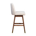 41.5-Inch Beige and Brown Wood Swivel Bar Stool 12 41.5-Inch Beige and Brown Wood Swivel Bar Stool