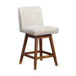 26 Inch Beige and Brown Swivel Bar Stool With Footrest