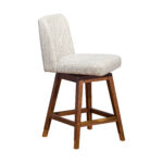 26 Inch Beige and Brown Swivel Bar Stool With Footrest