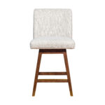 26 Inch Beige and Brown Swivel Bar Stool With Footrest