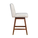 26 Inch Beige and Brown Swivel Bar Stool With Footrest