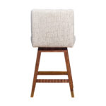 26 Inch Beige and Brown Swivel Bar Stool With Footrest