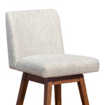 26 Inch Beige and Brown Swivel Bar Stool With Footrest