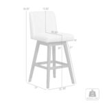 26 Inch Beige and Brown Swivel Bar Stool With Footrest