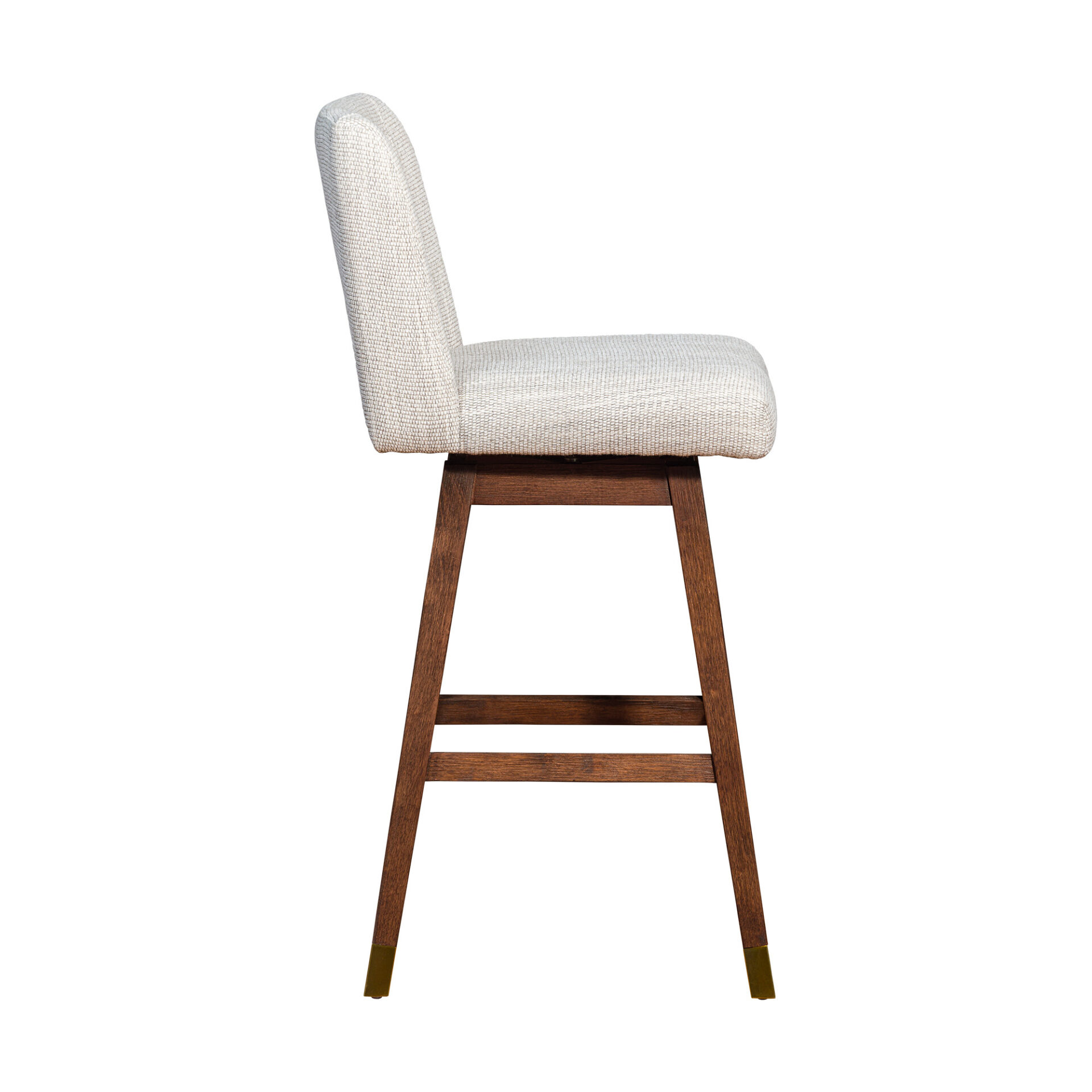 30 Inch Beige and Brown Swivel Bar Height Bar Stool 4 30 Inch Beige and Brown Swivel Bar Height Bar Stool - Image 4