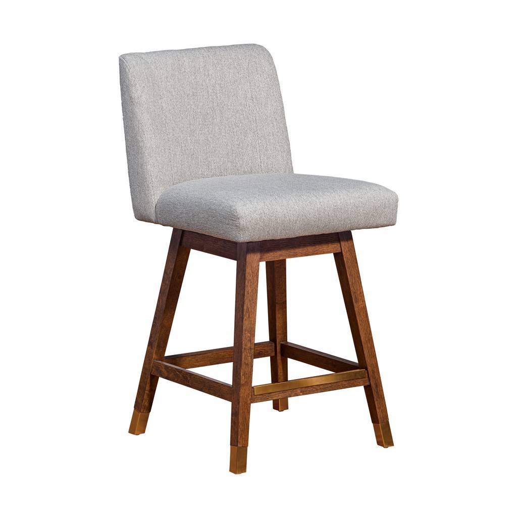 26 Inch Taupe and Brown Modern Swivel Counter Bar Stool 3 26 Inch Taupe and Brown Modern Swivel Counter Bar Stool - Image 3