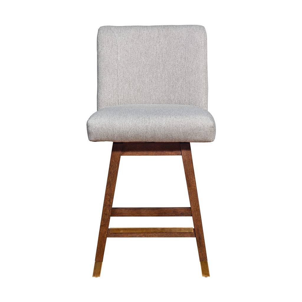 26 Inch Taupe and Brown Modern Swivel Counter Bar Stool 5 26 Inch Taupe and Brown Modern Swivel Counter Bar Stool - Image 5