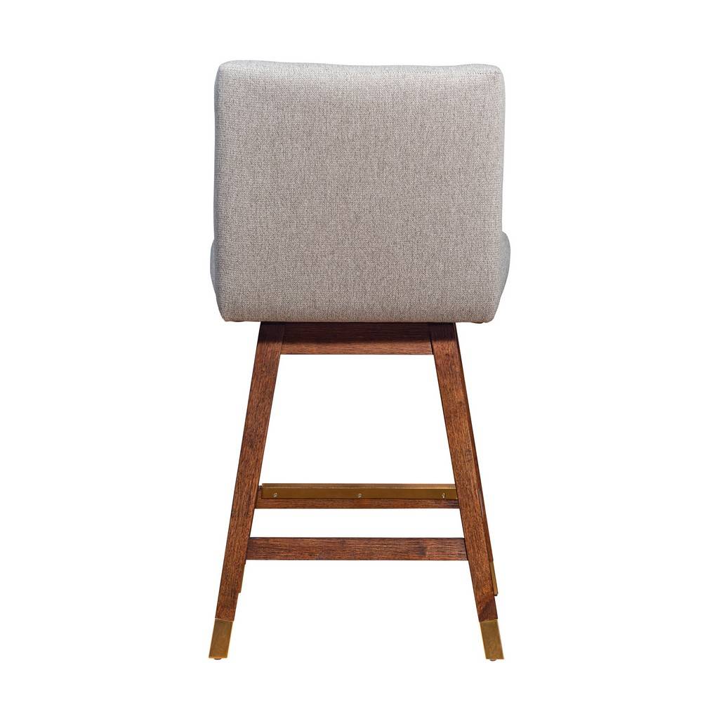 26 Inch Taupe and Brown Modern Swivel Counter Bar Stool 7 26 Inch Taupe and Brown Modern Swivel Counter Bar Stool - Image 7