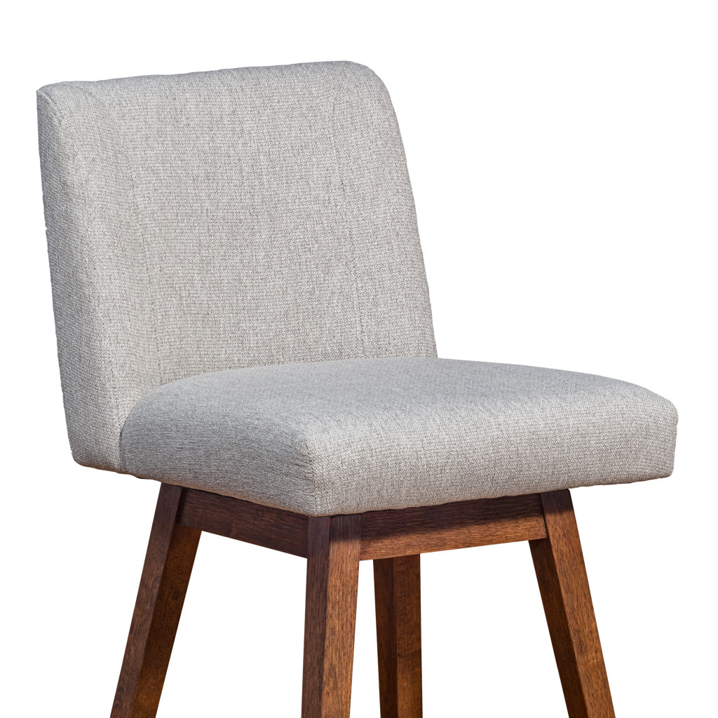 26 Inch Taupe and Brown Modern Swivel Counter Bar Stool 8 26 Inch Taupe and Brown Modern Swivel Counter Bar Stool - Image 8
