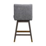 26-Inch Gray and Wood Brown Modern Swivel Bar Stool