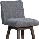 26-Inch Gray and Wood Brown Modern Swivel Bar Stool