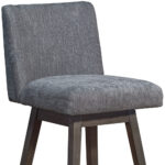 30-Inch Gray and Brown Solid Wood Swivel Bar Stool 18 30-Inch Gray and Brown Solid Wood Swivel Bar Stool