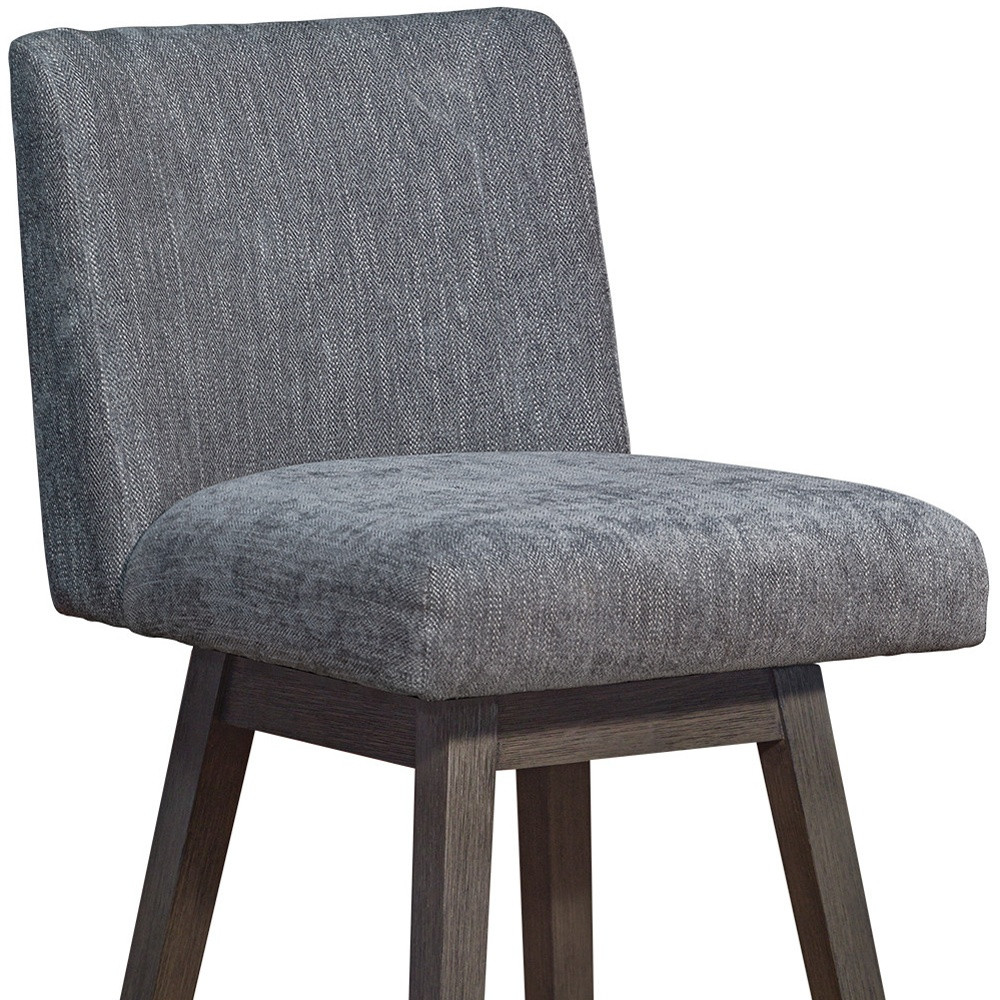 30-Inch Gray and Brown Solid Wood Swivel Bar Stool 9 30-Inch Gray and Brown Solid Wood Swivel Bar Stool - Image 9